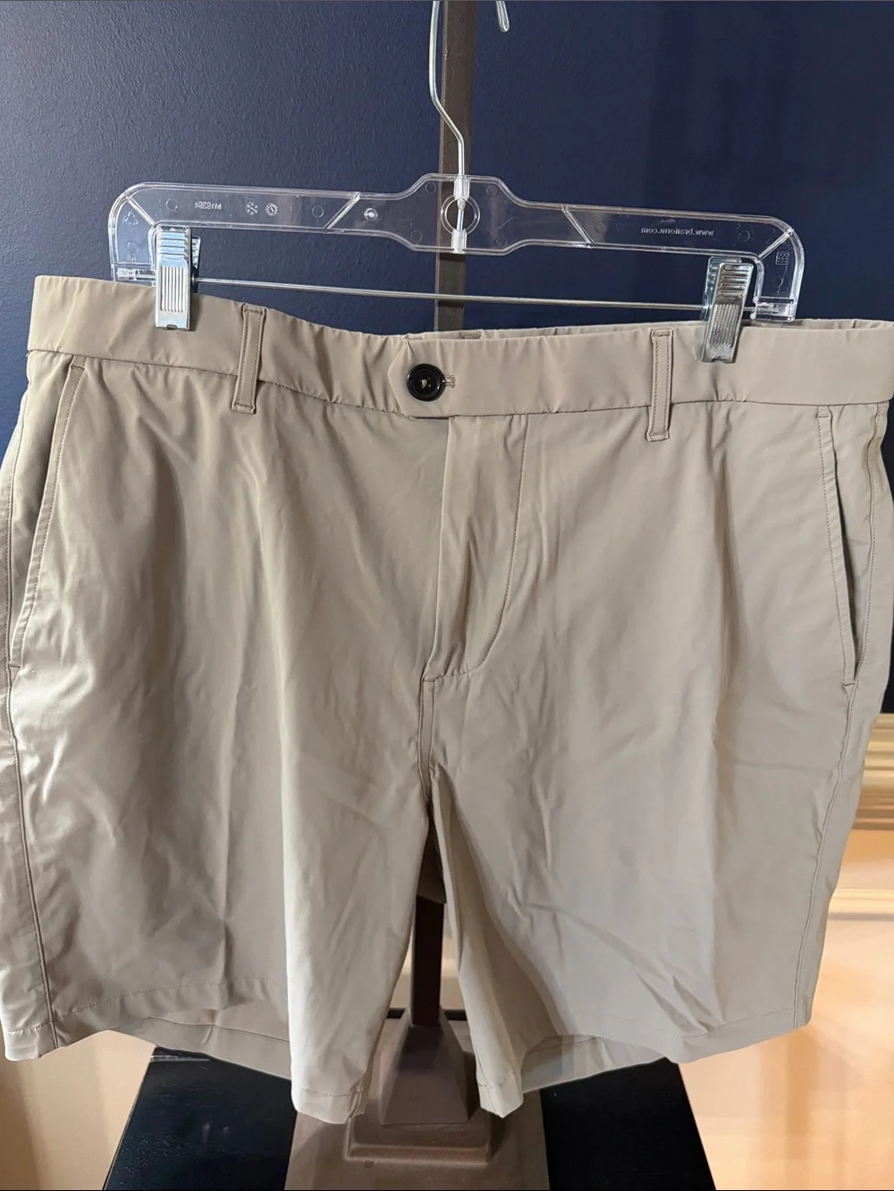 Greyson Men's Beige Casual Shorts with Champions Retreat Logo on Back Pocket